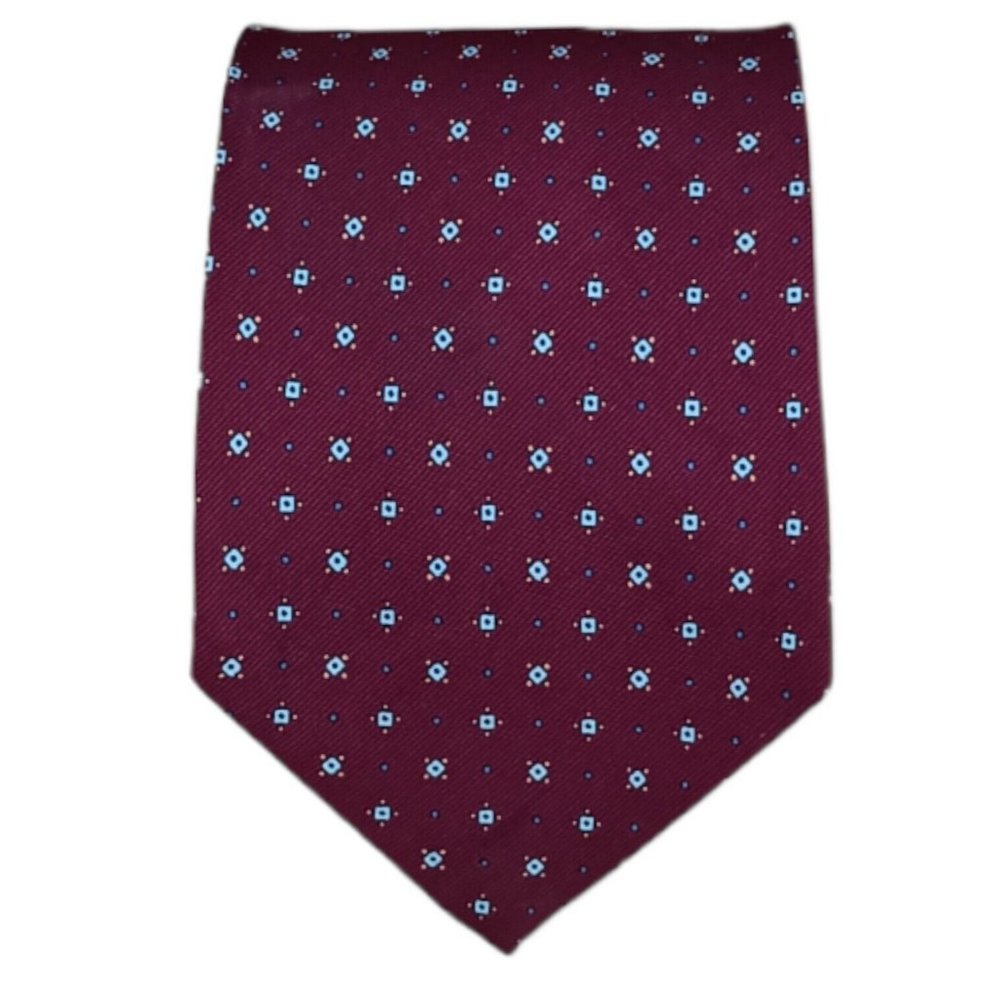 BATTISTONI Purple Geometric Silk Tie HANDMADE ITALY 62"/ 3.9" EC